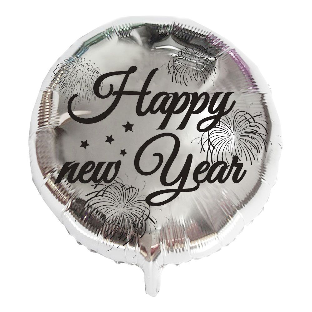 Folieballong Sølv Happy New Year