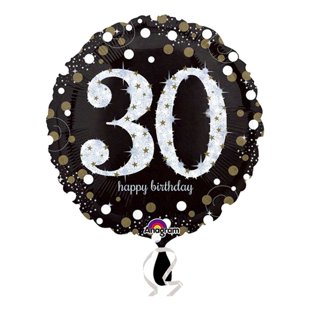 Folieballong Sparkling Birthday 30