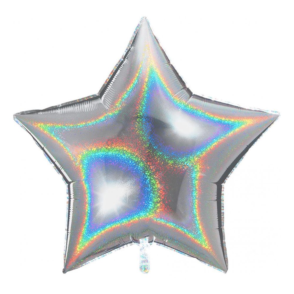 Folieballong Stjerne Glitter Sølv