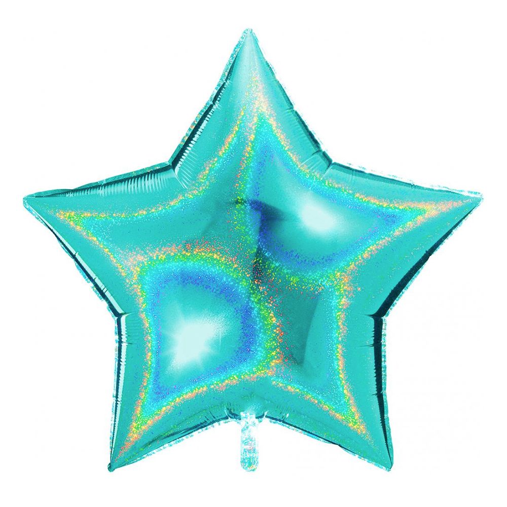Folieballong Stjerne Glitter Turkis