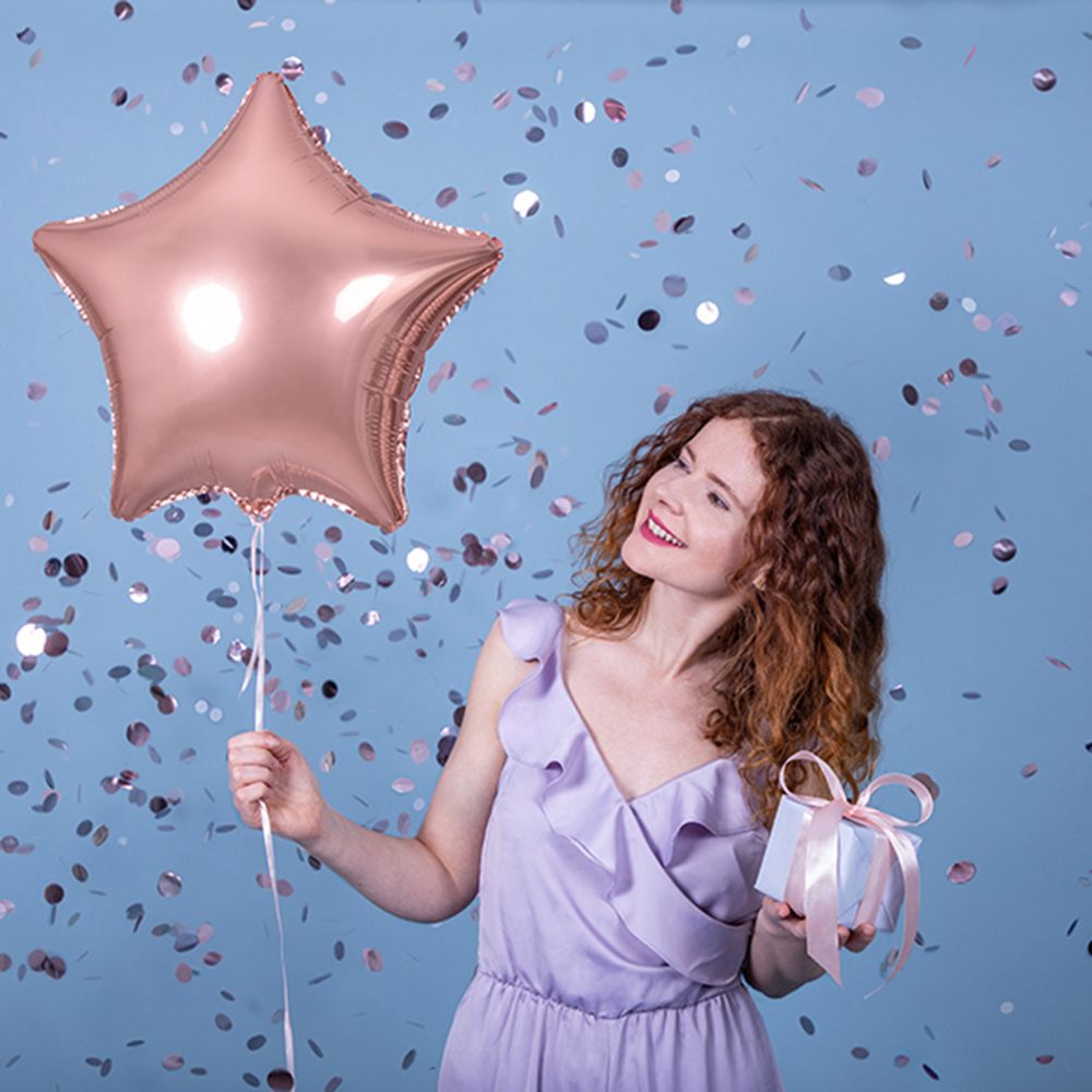 Folieballong Stjerne Metallic Roségull