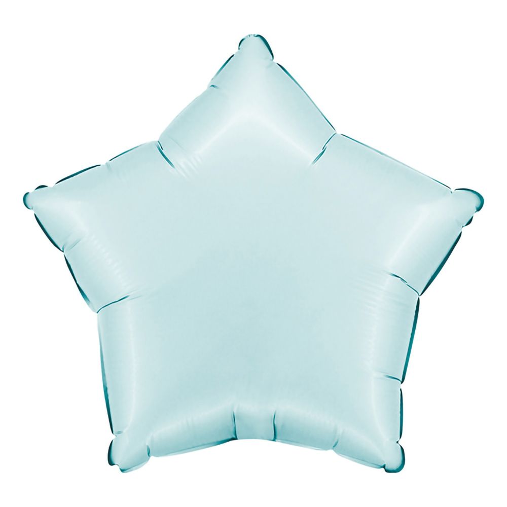 Folieballon Stjerne Satin Pastel Blå