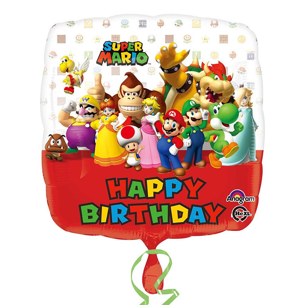 Folieballong Super Mario Happy Birthday
