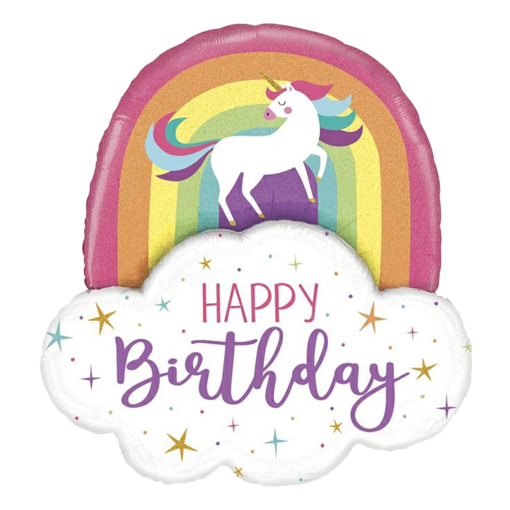 Folieballon Unicorn Rainbow Birthday