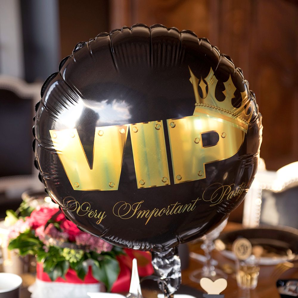 Folieballon VIP Sort/Guld