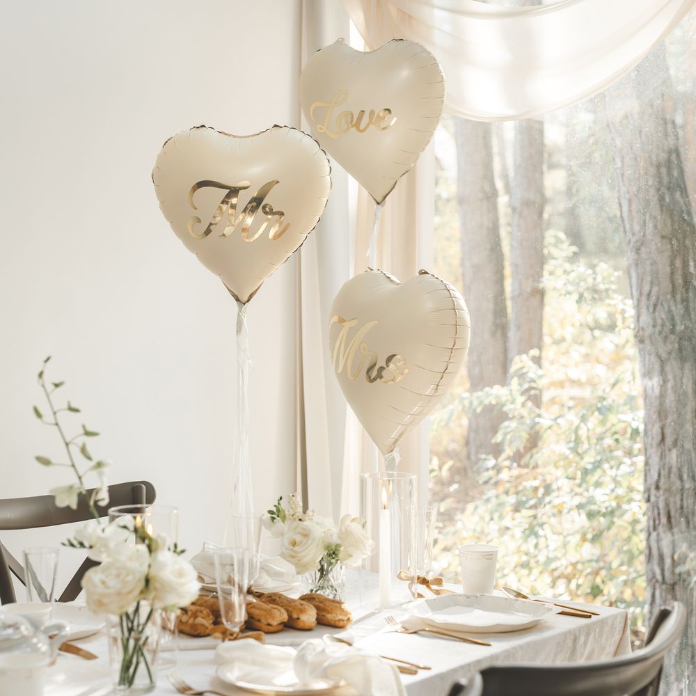 Folieballon Hjerte Mr & Mrs