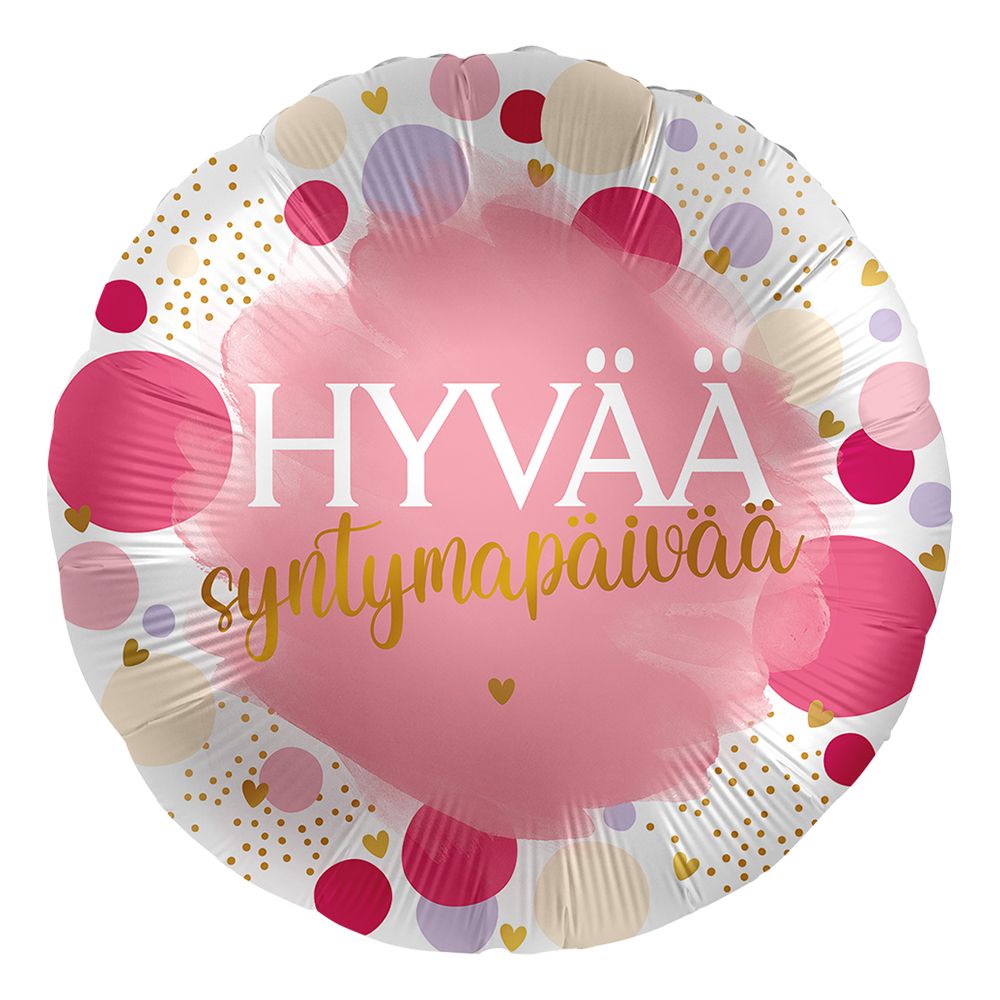 Folioilmapallo Hyvää Syntymäpäivää Vaaleanpunainen