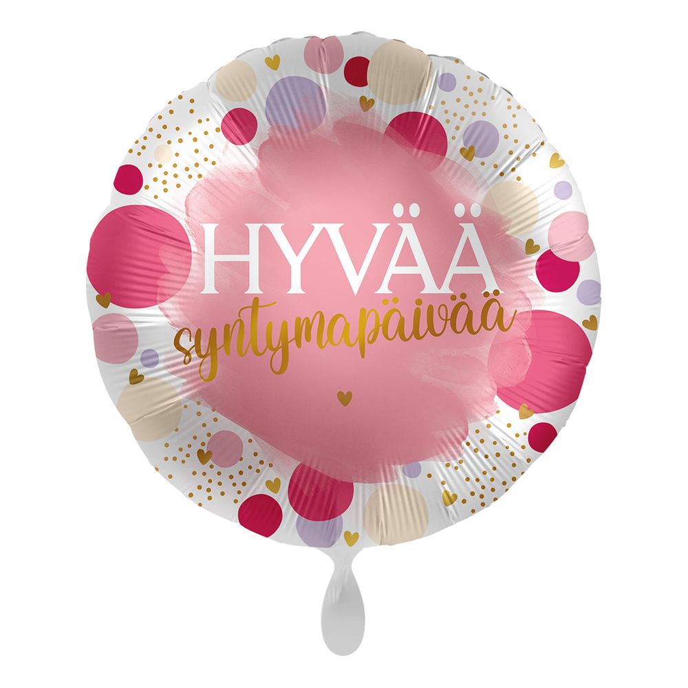 Folioilmapallo Hyvää Syntymäpäivää Vaaleanpunainen