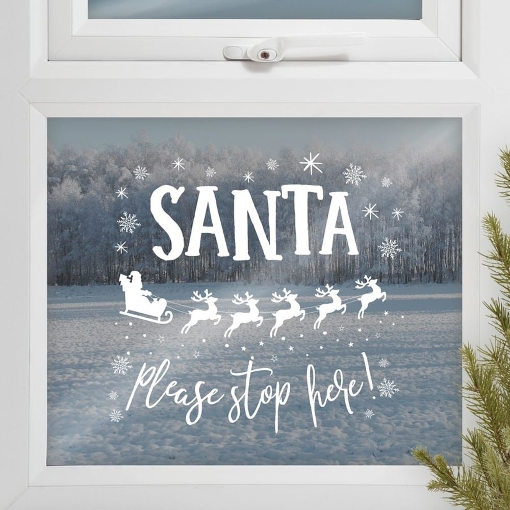 Vindusdekorasjon Santa Hvit