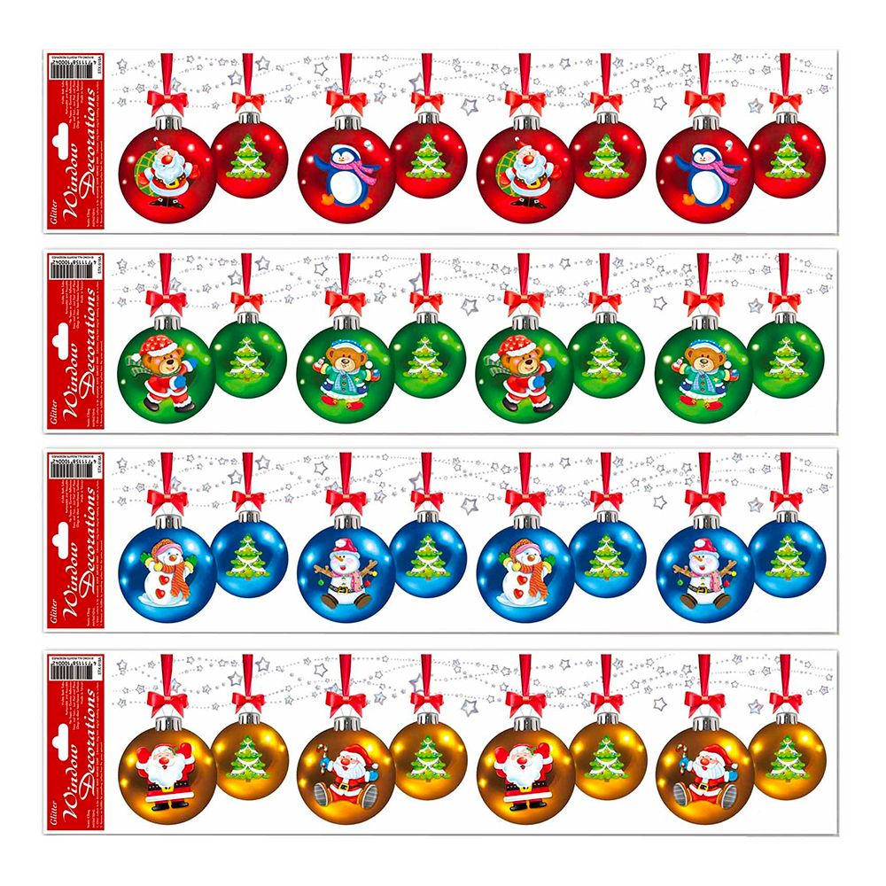 Fönsterstickers Julkulor