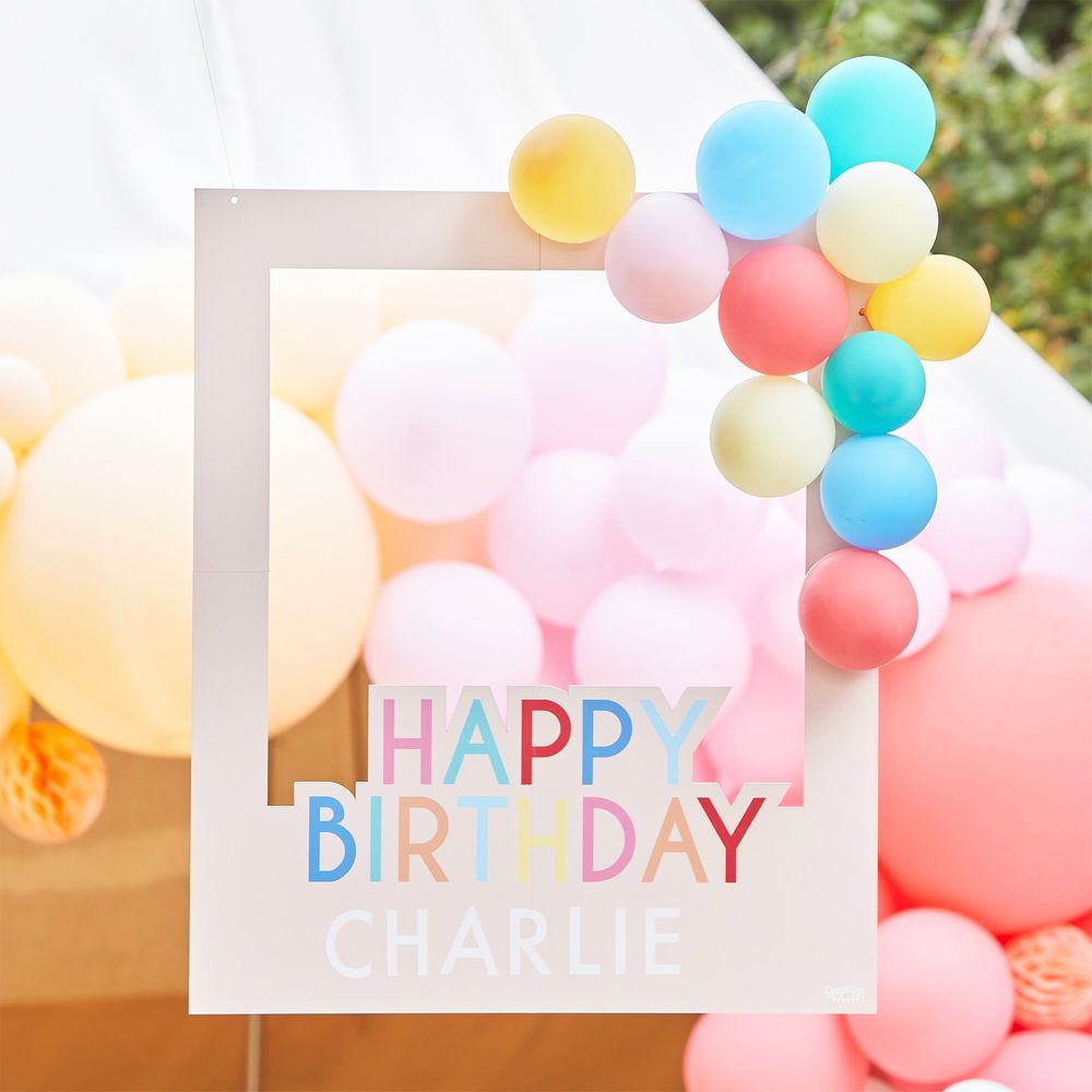 Foto Booth Happy Birthday med Ballonger