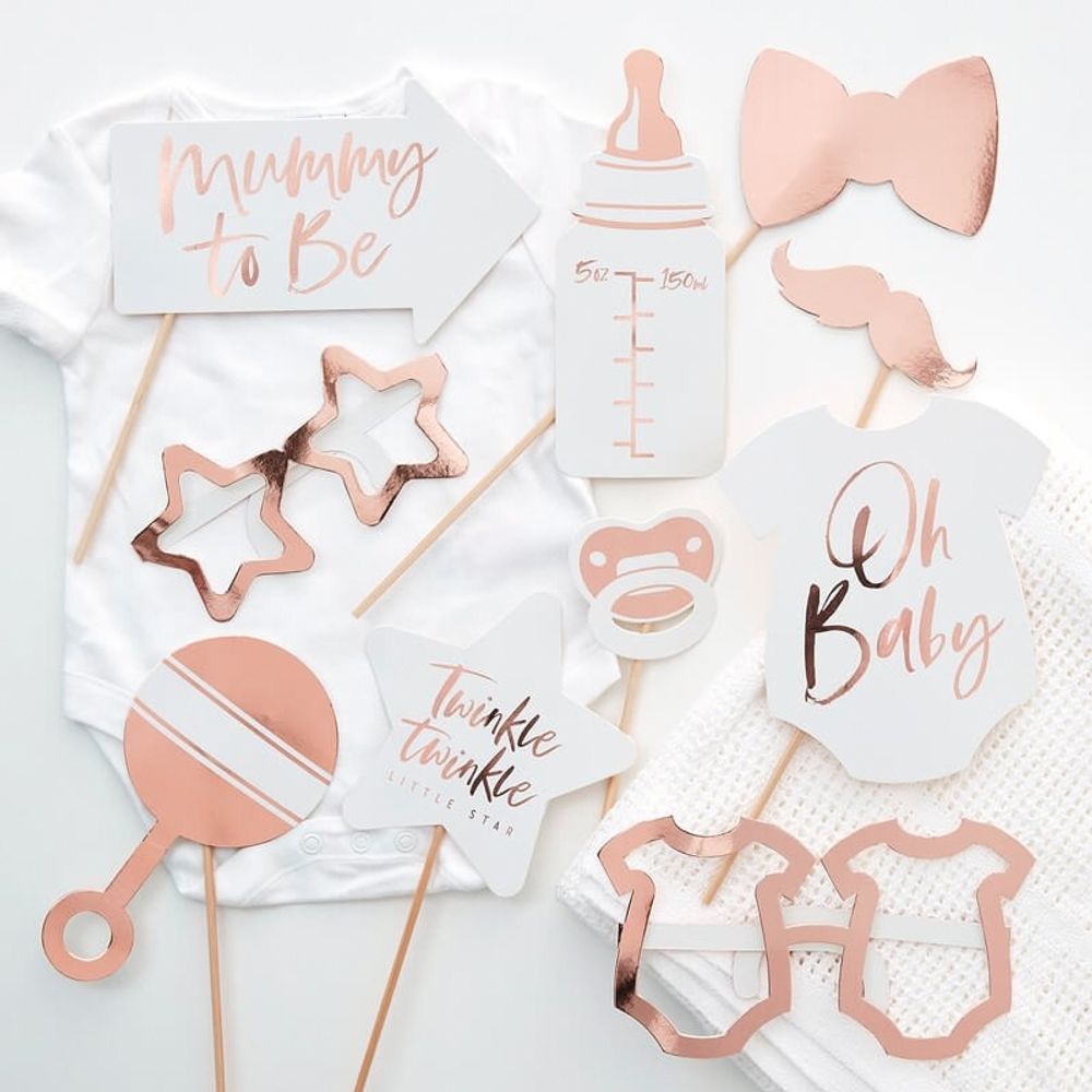 Fotoprops Baby shower Rosaguld