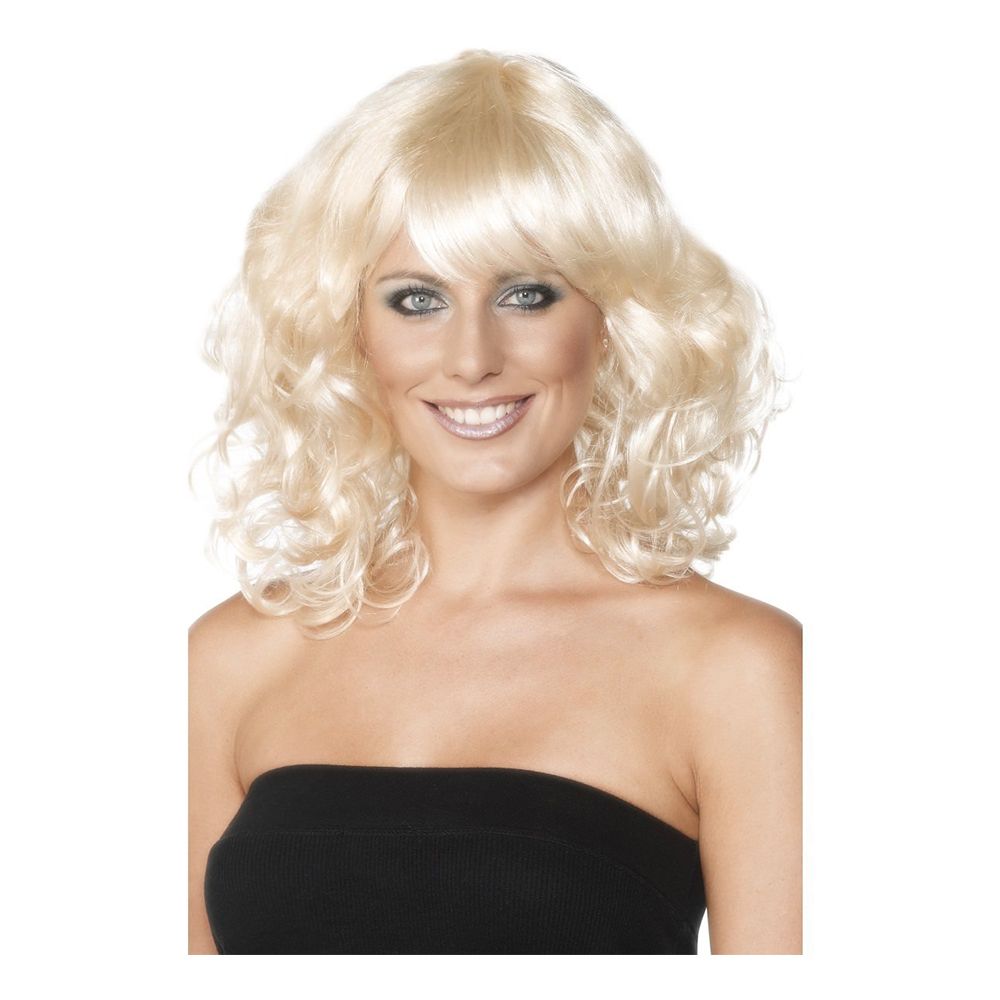 Foxy Blond Krøllete Parykk