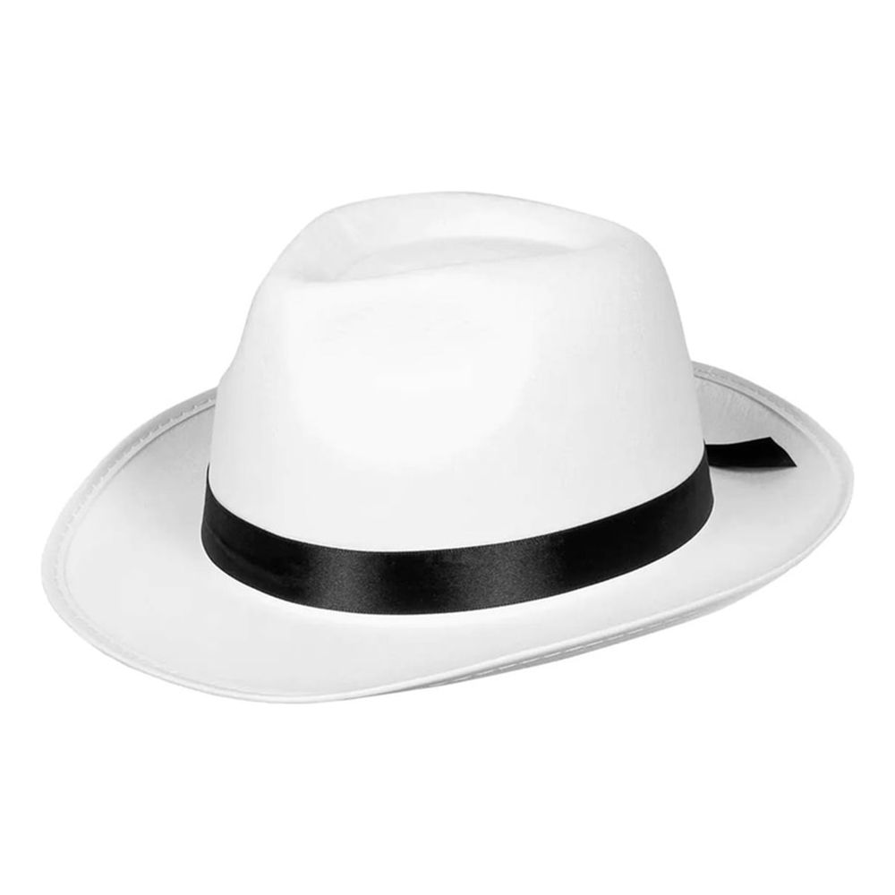 Gangsterhatt Hvit