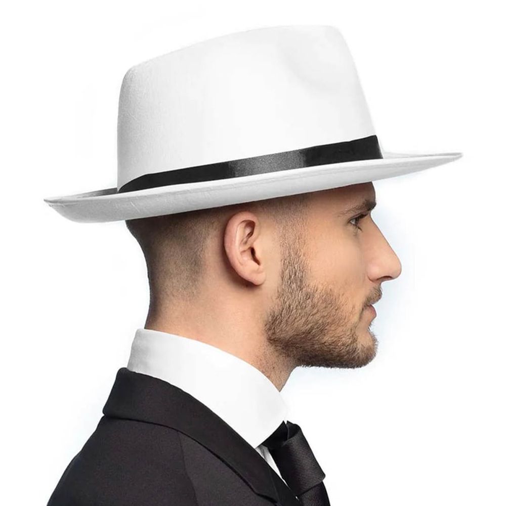 Gangsterhatt Hvit