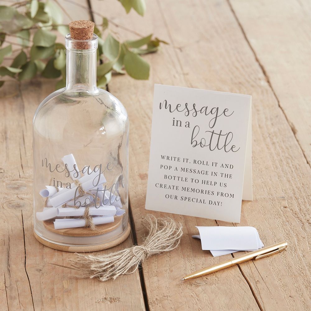 Gæstebog Flaske Message in a Bottle Kit