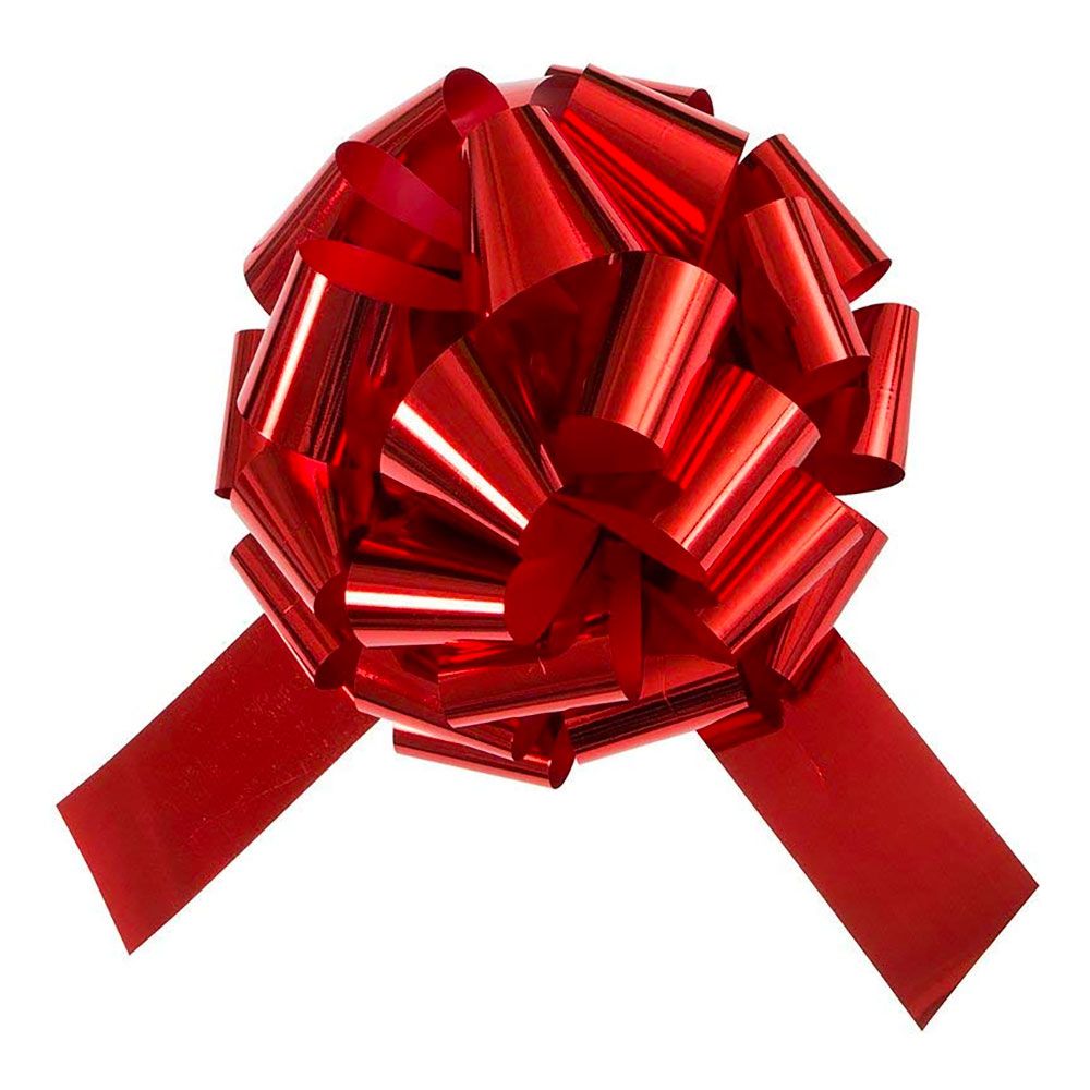 Gigantisk Presang-rosett Rød Metallic