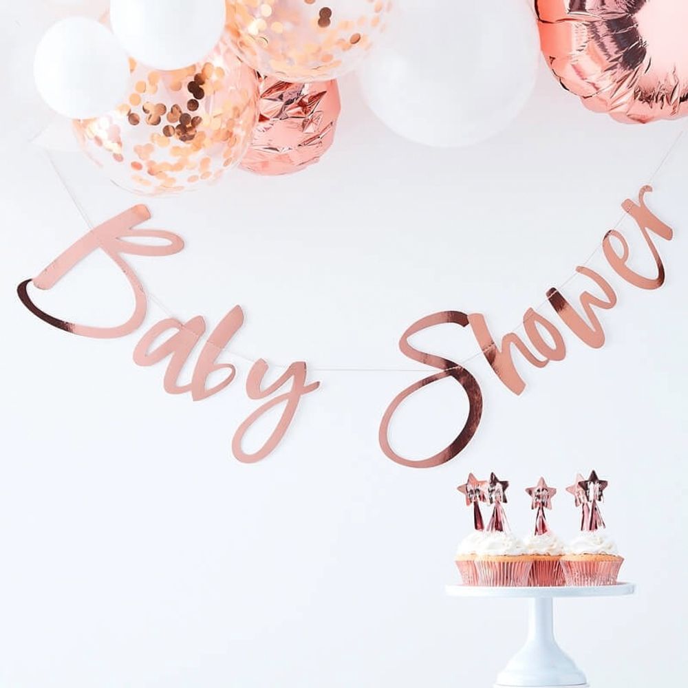 Girlander Baby Shower Rosegull Metallic