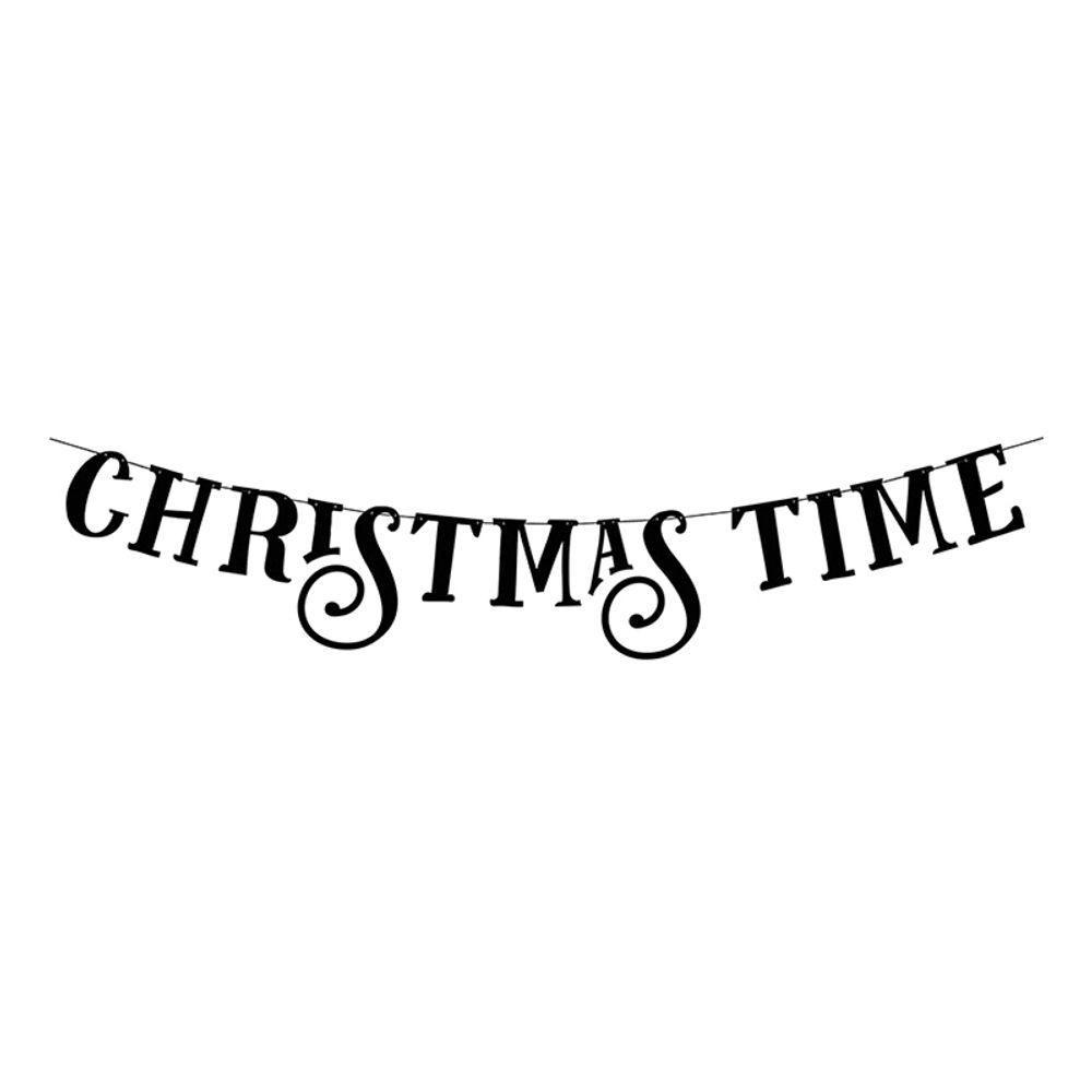 Girlang Christmas Time Svart