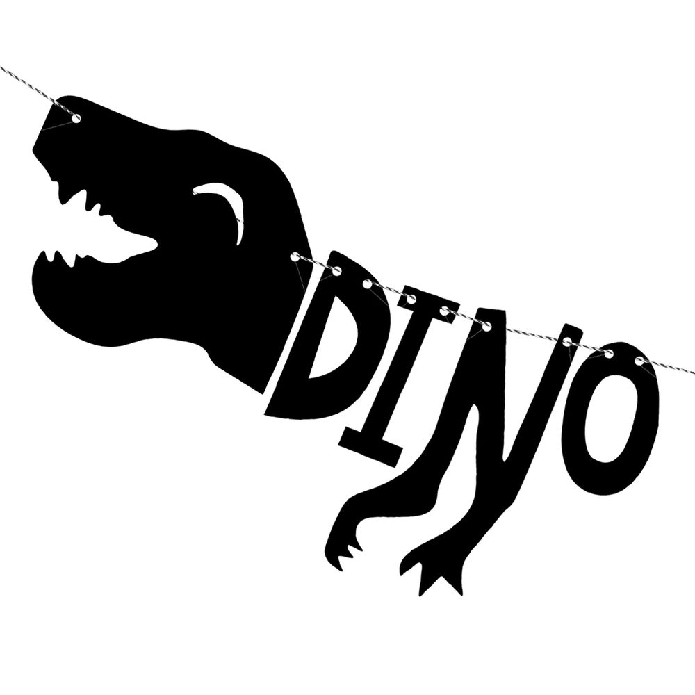 Girlang Dino Party Svart