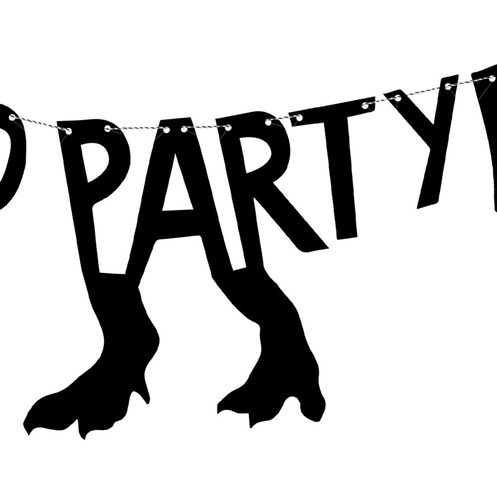 Girlang Dino Party Svart