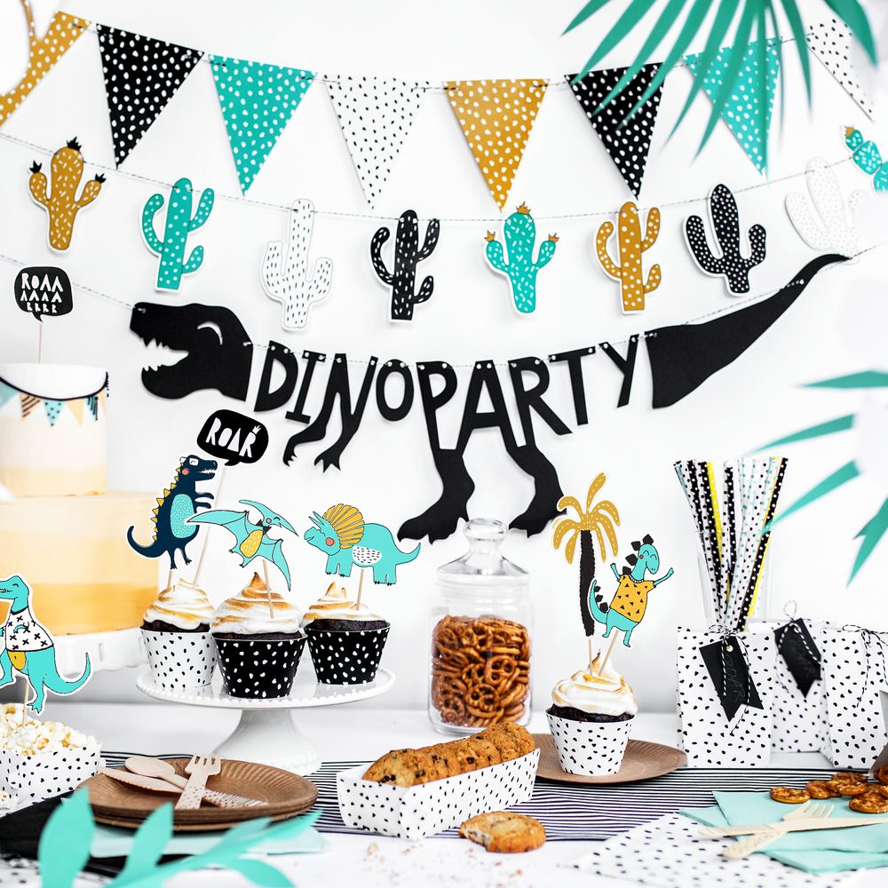 Girlang Dino Party Svart