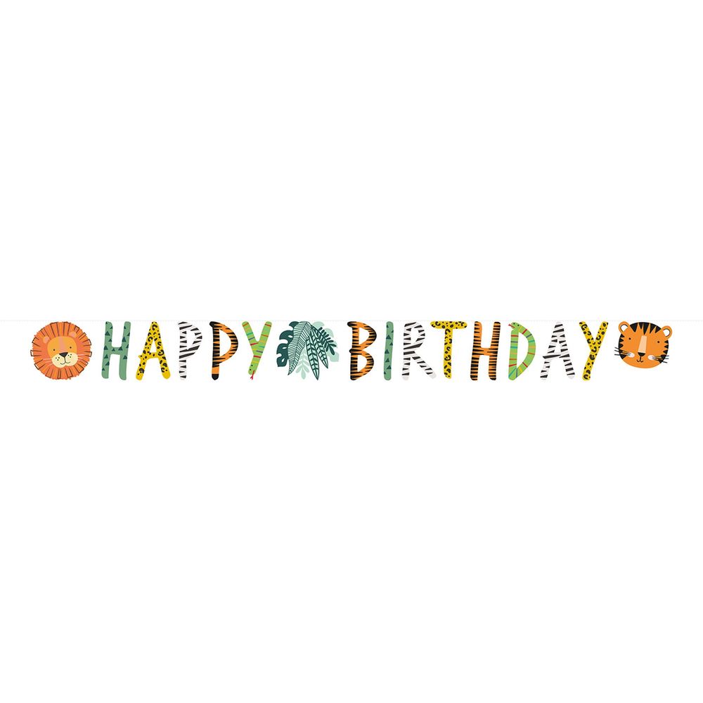 Bogstavguirlande Happy Birthday Jungledyr