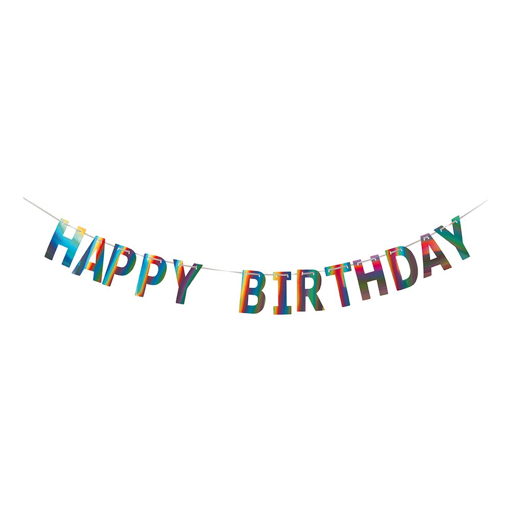 Girlander Happy Birthday Fargeskimrende