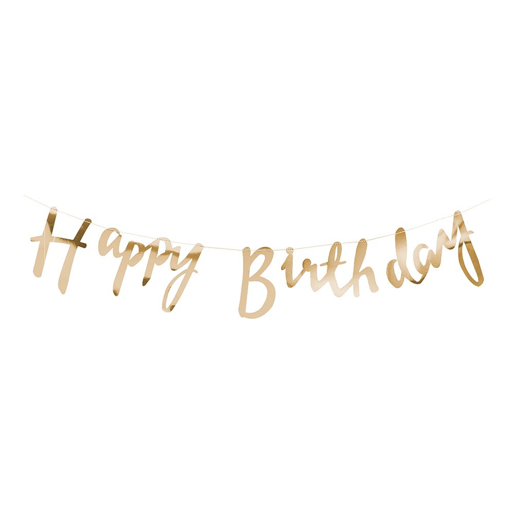 Viirinauha Happy Birthday Kulta Metallinen