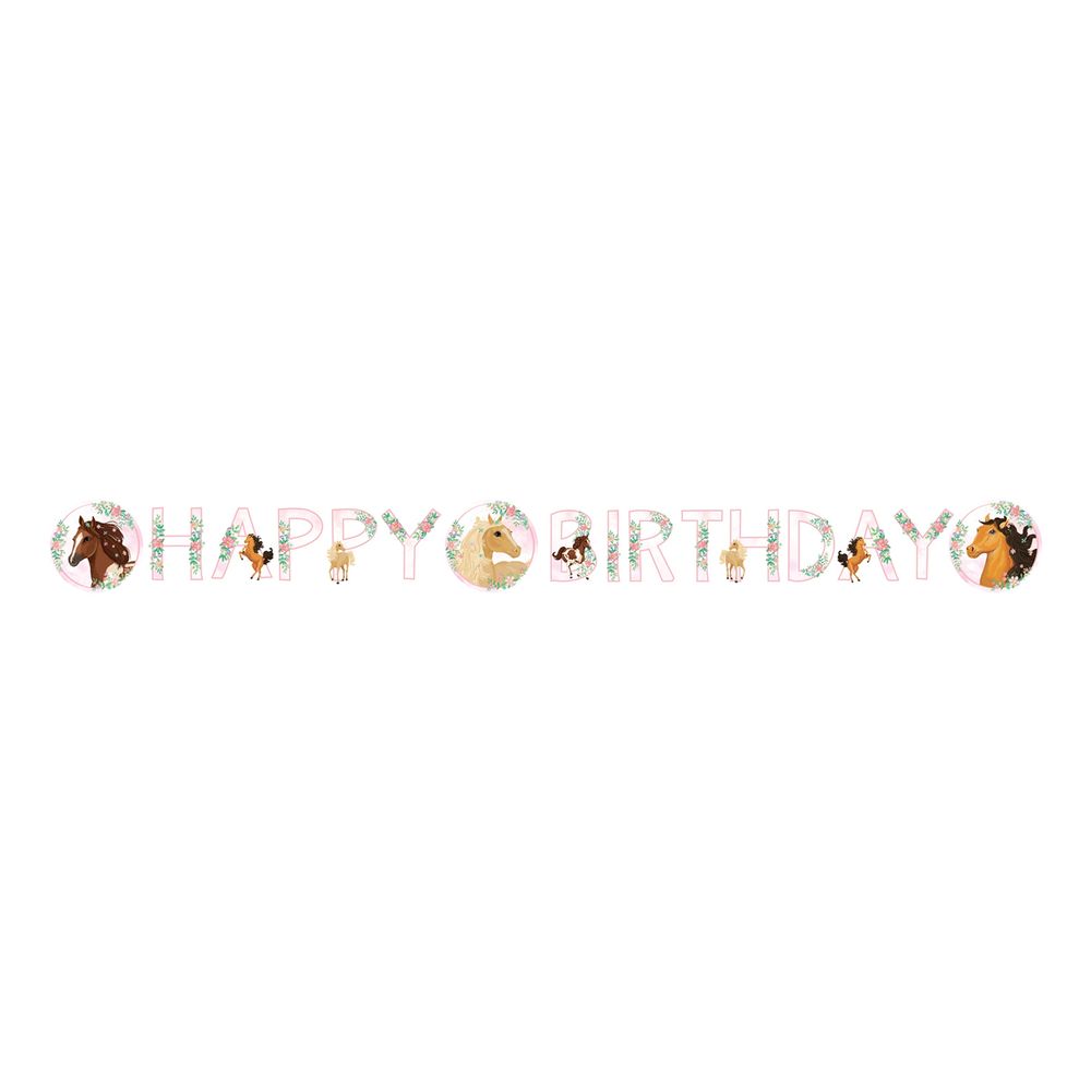 Guirlande Happy Birthday Heste