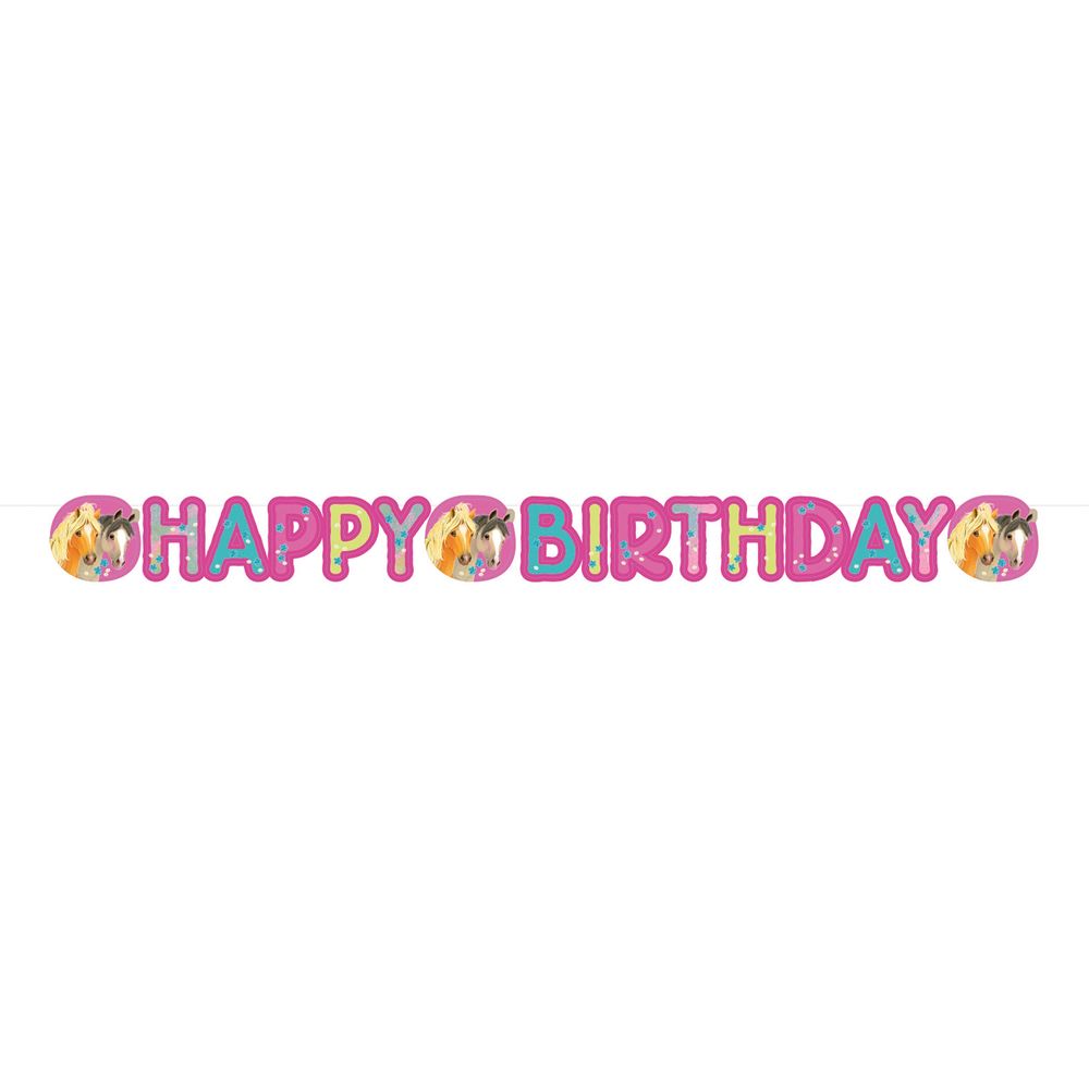 Guirlande Happy Birthday Heste