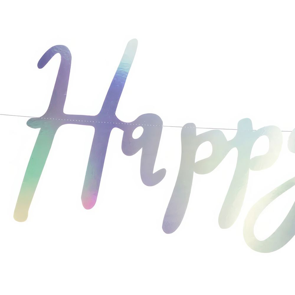 Girlang Happy Birthday Regnbågsskimrande