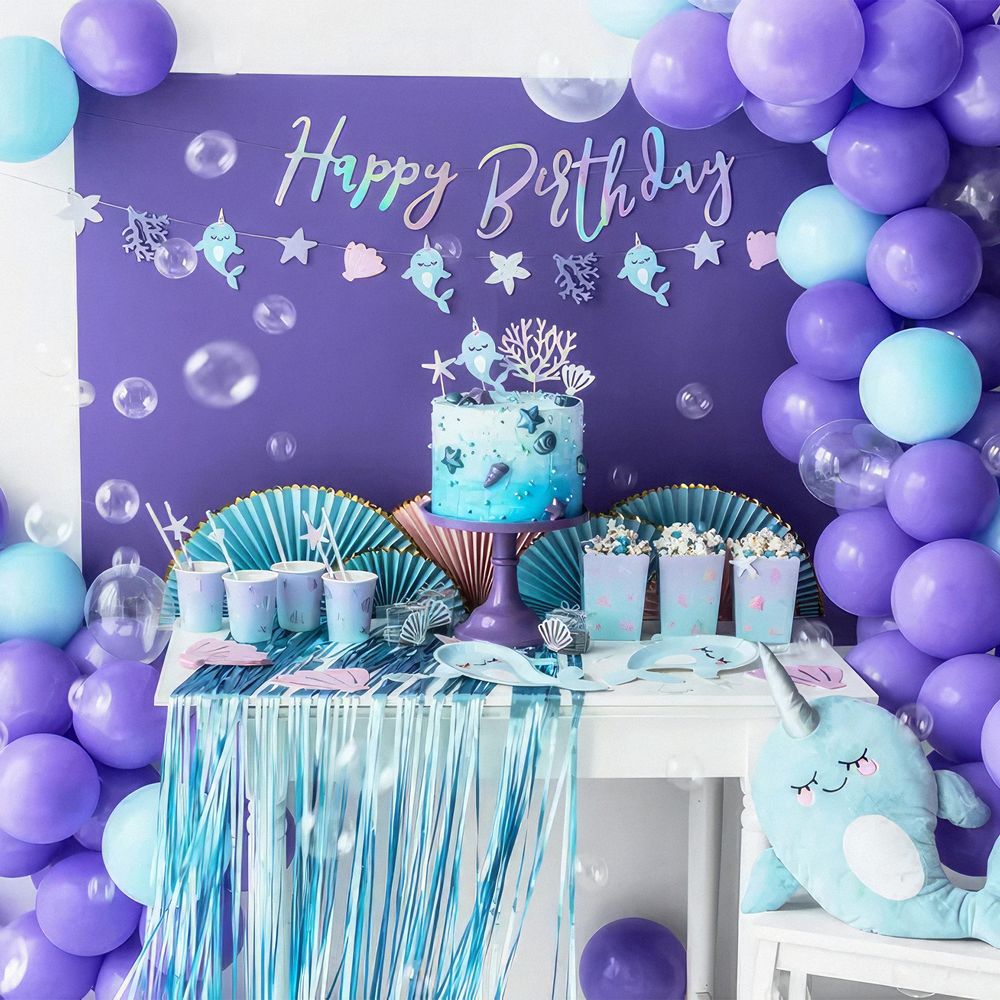 Girlang Happy Birthday Regnbågsskimrande