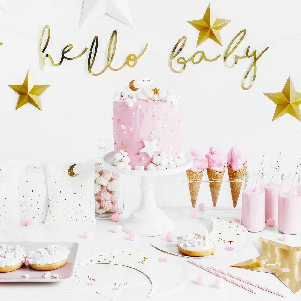 Guirlande Hello Baby Guld Metallic