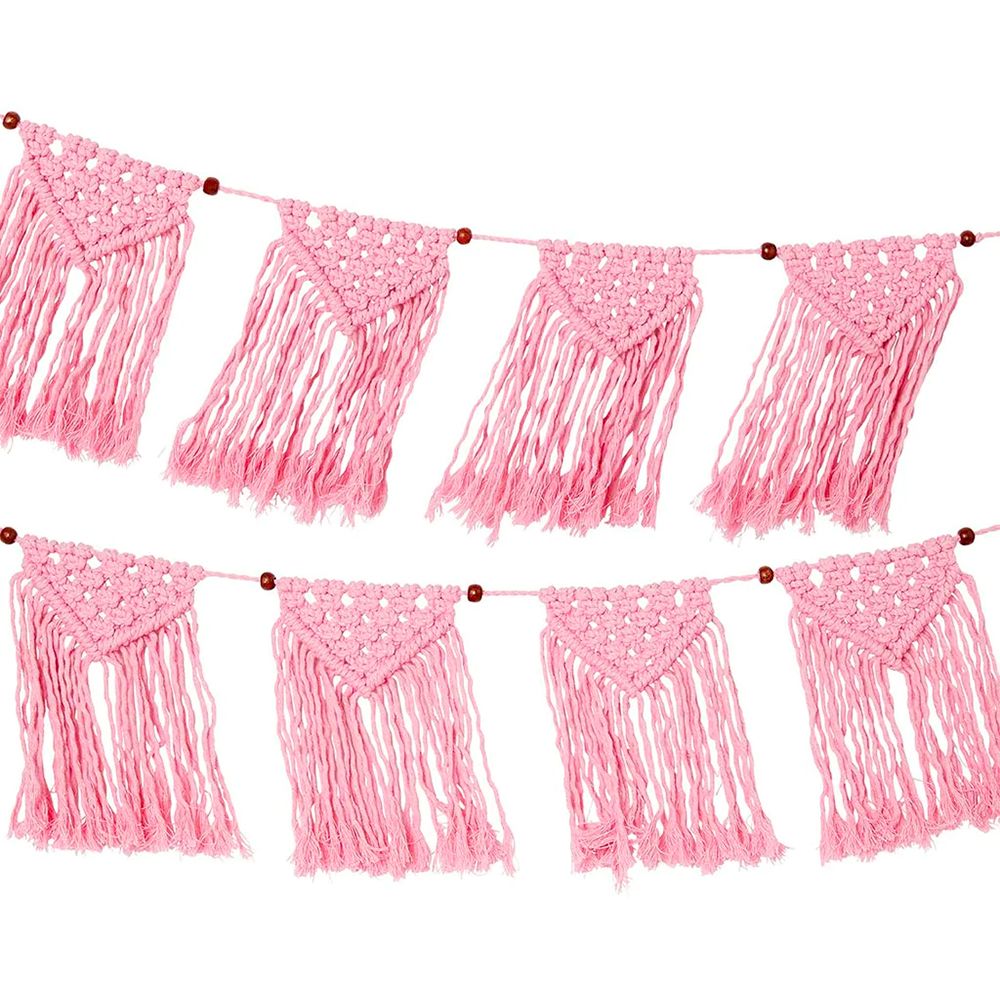 Tekstilgirlander Makramé Boho Rosa