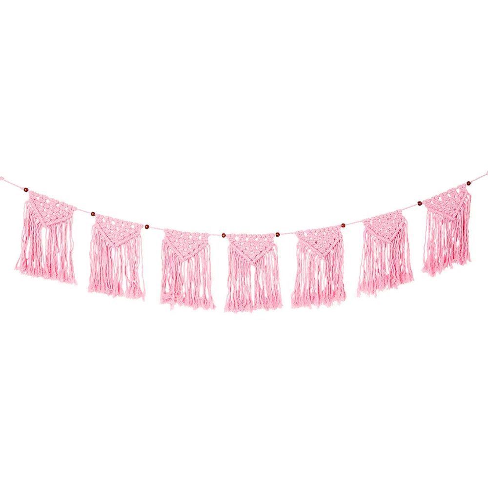 Tekstilgirlander Makramé Boho Rosa