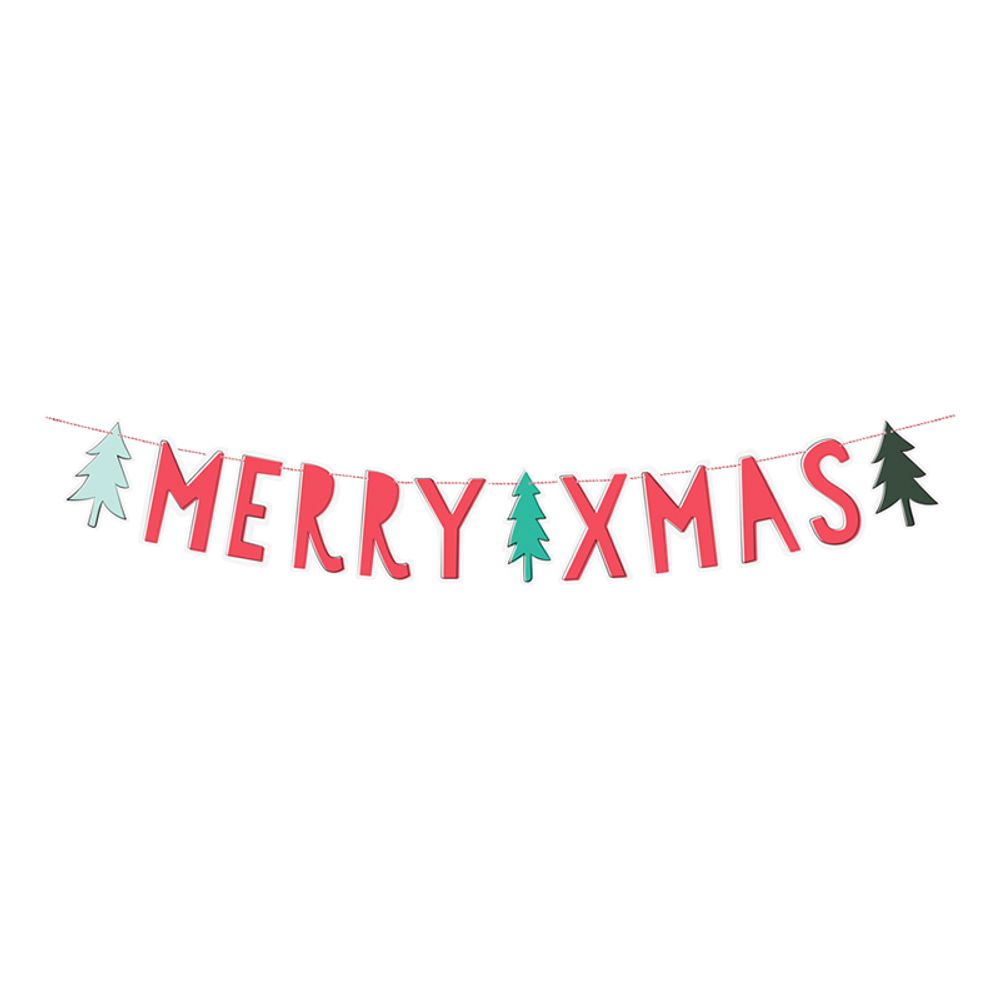 Girlander Merry Xmas DIY Rød