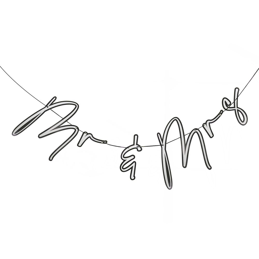 Guirlande Mr & Mrs Sort/Hvid