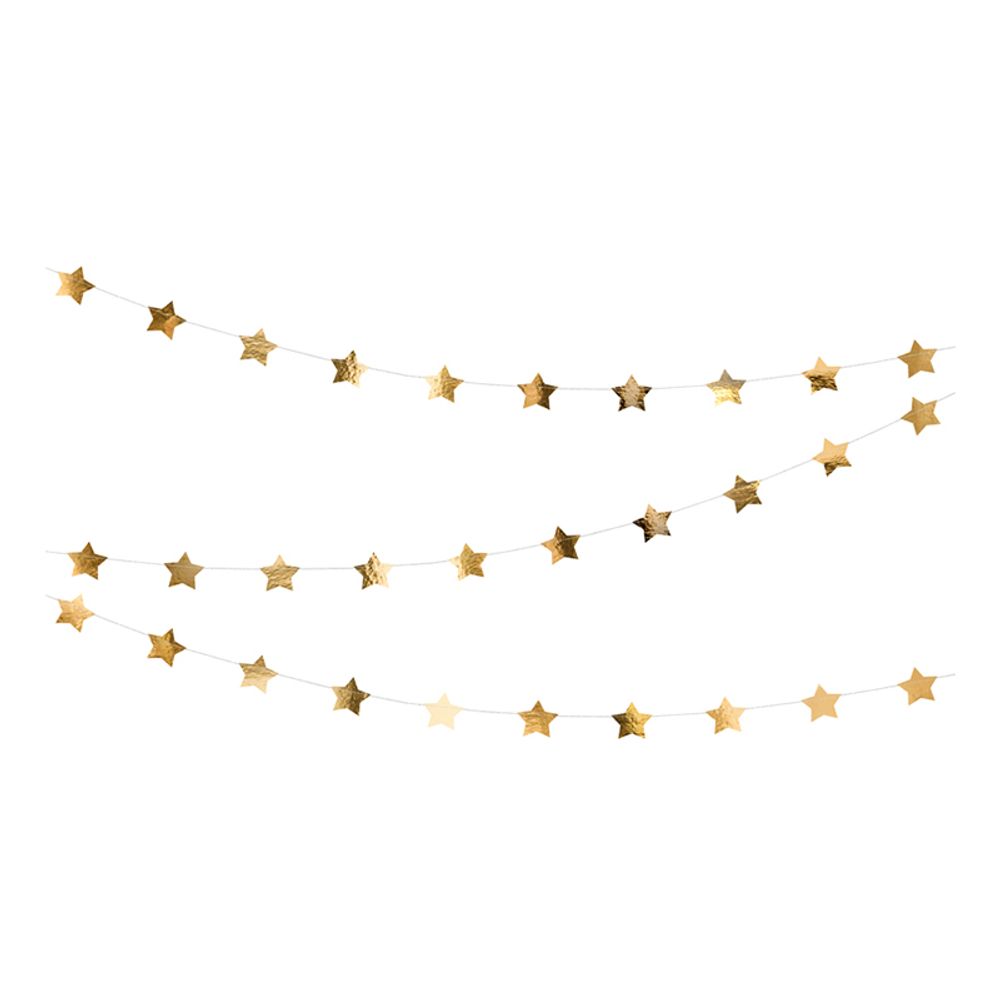 Girlang Stjärnor Guld Metallic