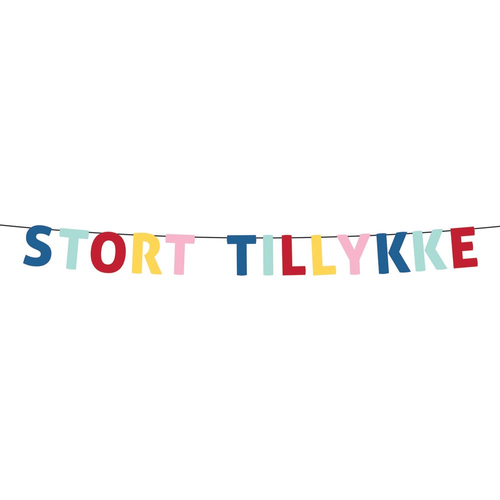 Girlang Stort Tillykke Flerfärgad