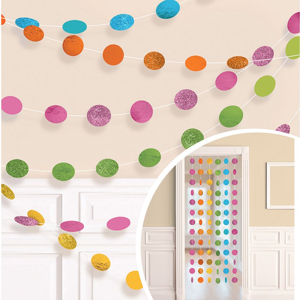 Guirlander Cirkler Flerfarvede Glitter