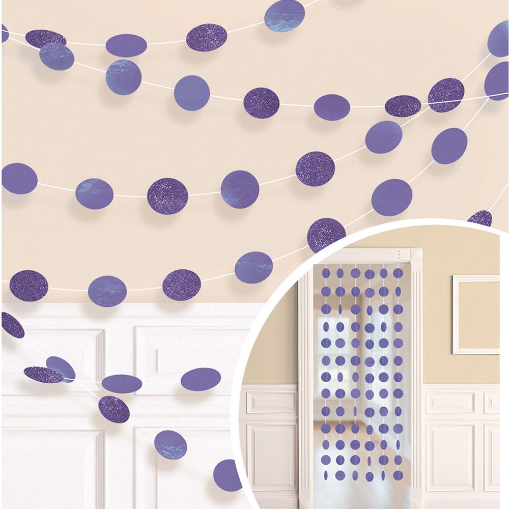 Girlandere Sirkler Lilla Glitter