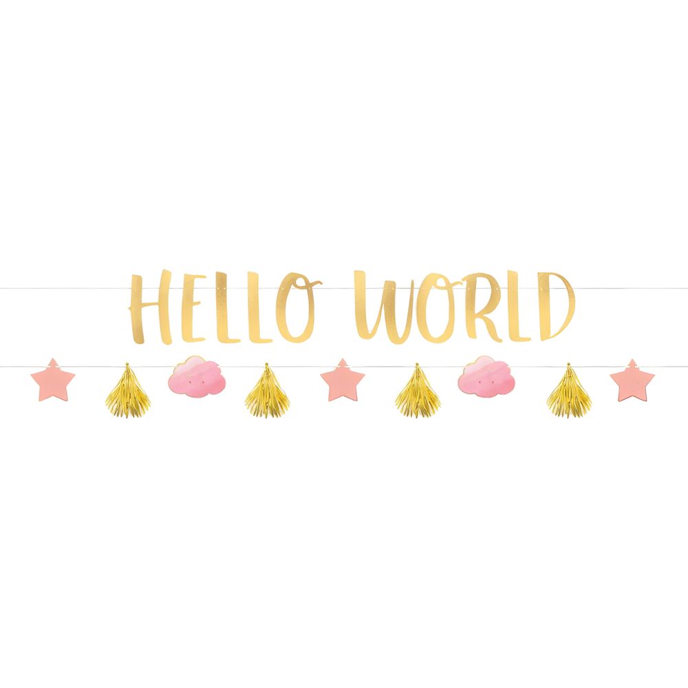 Viirinauhat Hello World Kulta/Vaaleanpunainen