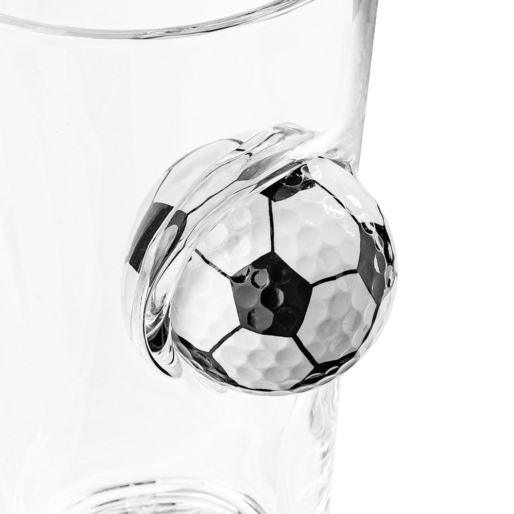 Ølglas med Fodbold