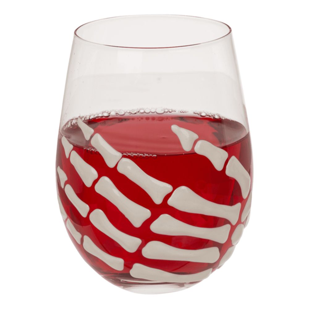 Glas med Skeletthånd