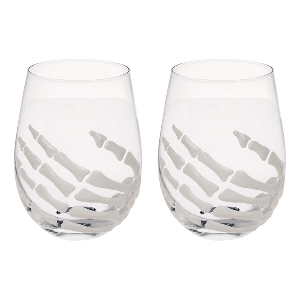 Glas med Skeletthånd