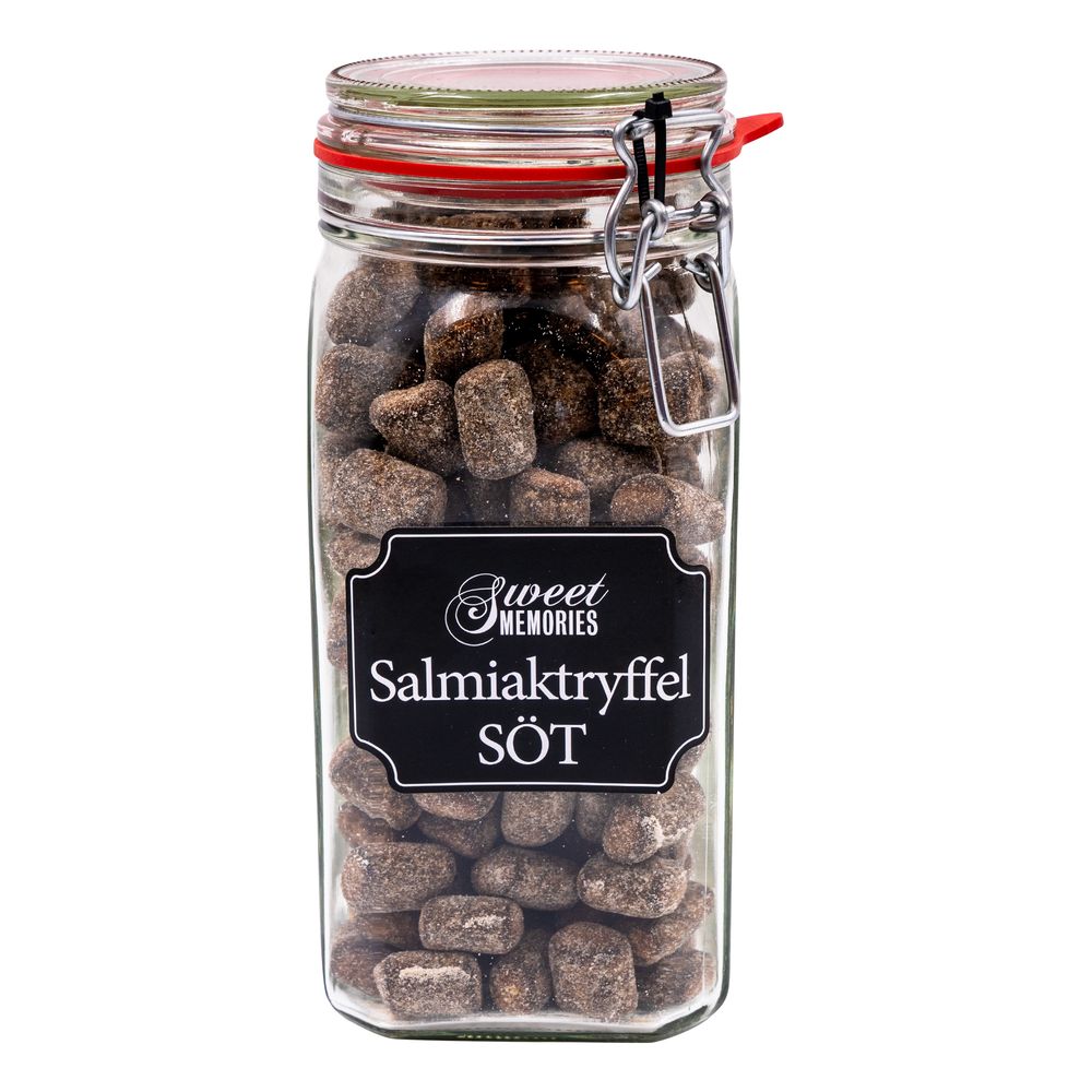 Glasburk med Godis Salmiaktryffel Söt