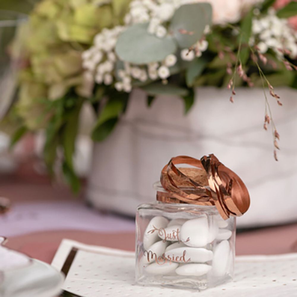 Glaskrukke med Kork Just Married