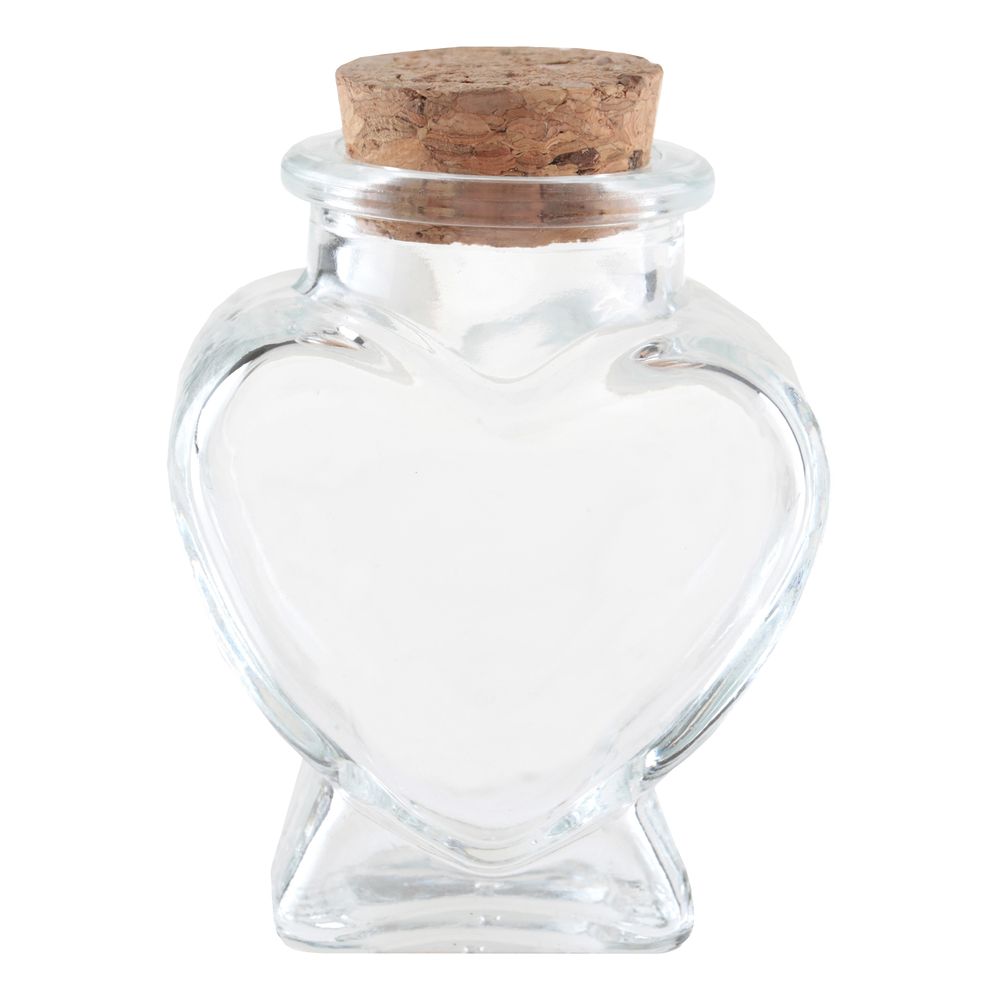 Glas med Korklåg Hjerte