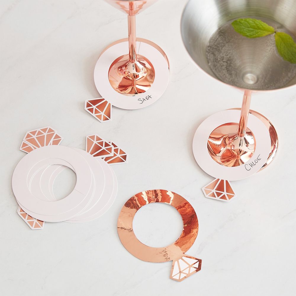 Glasmarkörer Diamantringar Roséguld